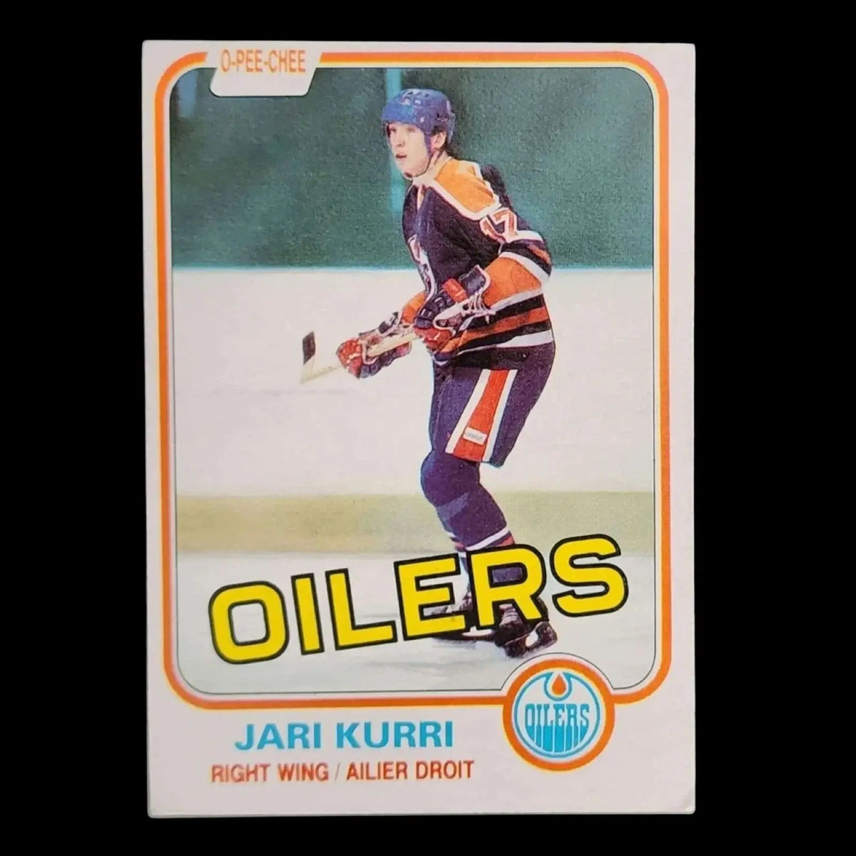 NHL Jari Kurri Rookie Card - Edmonton Oilers - 1981 - 82 TOPPS #18 - Mulberry Lane Classic Hockey Art Hockey Trading Cards